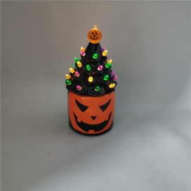 CERAMIC HALLOWEEN DECORATION WITH LED